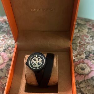 Tory Burch Black Logo Wrap Watch